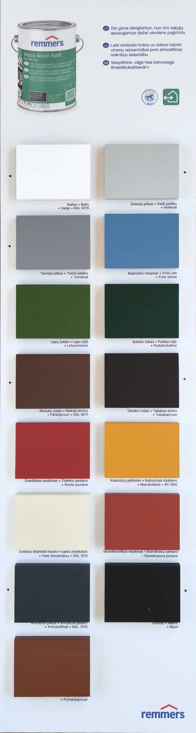 Aqua wood paint Remmers - tinta 5 l